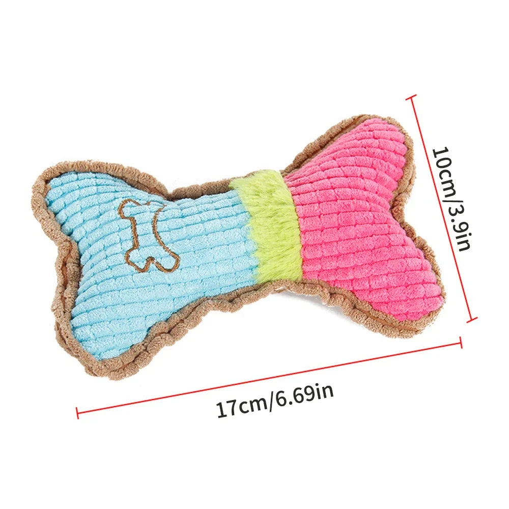 1PC Pet Sound Grinding Teeth Bite Resistant Cat Dog Plush Toy Supplies Corn Kernels Bone