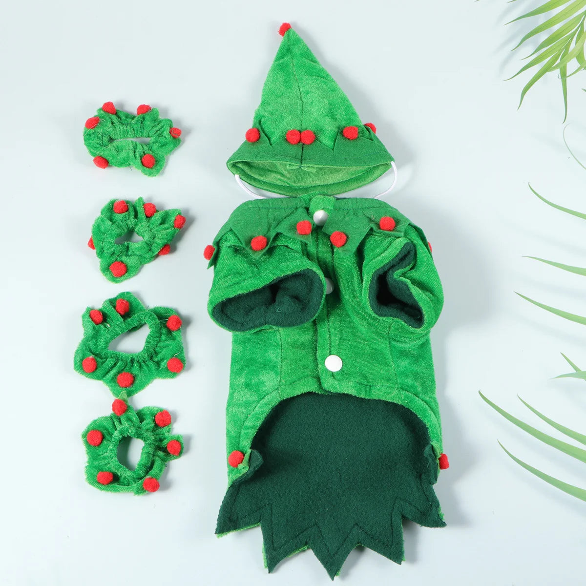 1Set Christmas Pet Clothes Dog Puppy Cape Hat Adorable Xmas Costume for Cosplay Party and Photos Pet Christmas Costume