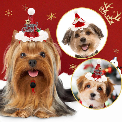 1PCS Cute Pet Dog Caps Christmas Cat Dog Costume Headwear Cap Hat Christmas Pets Dog Grooming Accessories Bulk Decoration