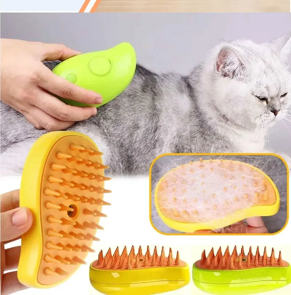 Dog Cat Steamy Brush Steam Brush Electric Sprayer for Massage Pet Grooming Tool Shedding 3 in 1 Electric Sprays Massage Combs