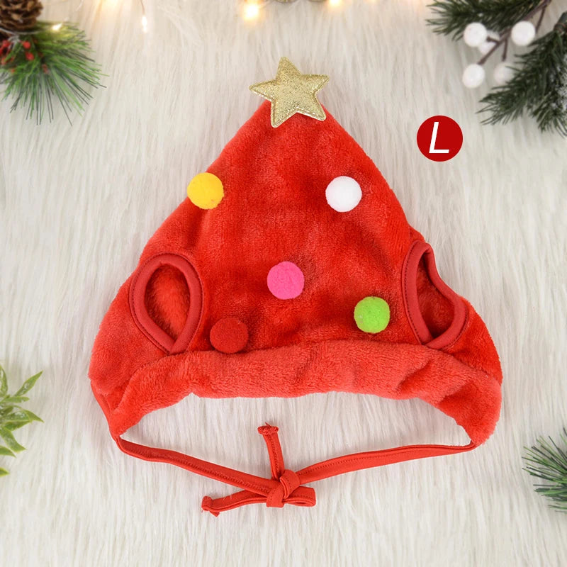 Dog Cat Christmas Hat Pets Clothes Bibs Puppy Cap Costume Accessories Navidad Xmas Home Decoration 2024 New Year Gift Bandana