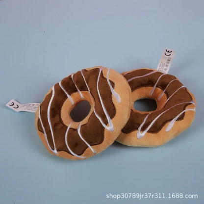 Cartoon Plush Voice Toy Cute Dog Plush Pet Toy Pizza Cat Bite Doll Pet Supplies Dog Puzzle Toys Dogs Accessoires Dog Toys