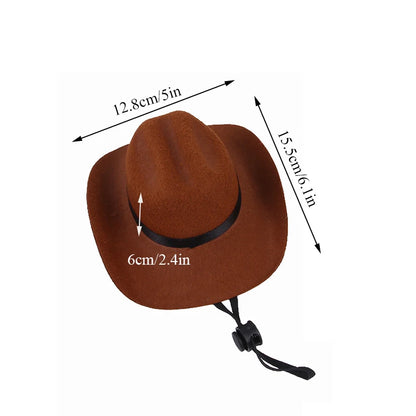 Funny Pet Hat For Dog Cat Western Cowboy Hat Universal Photo Prop Dog Cap For Christmas Halloween Street Party Pet Accessories