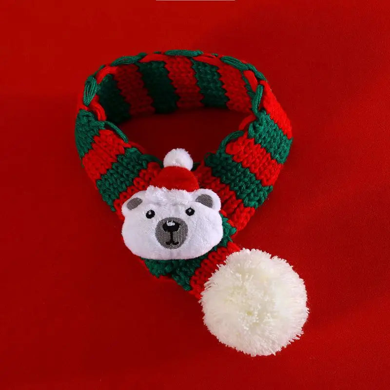 Christmas Pet Dog Scarf Hat Set Soft Comfortable Winter Neck Warmer Scarf Cat Christmas Party Dress Up Clothes Drop Shipping