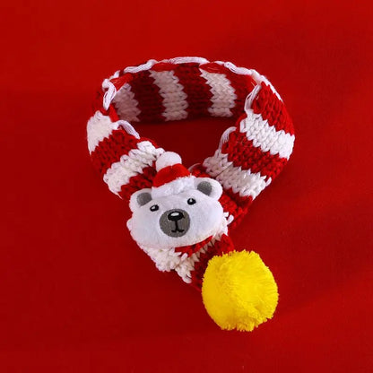 Christmas Pet Dog Scarf Hat Set Soft Comfortable Winter Neck Warmer Scarf Cat Christmas Party Dress Up Clothes Drop Shipping