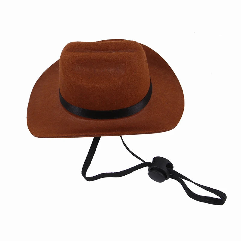Funny Pet Hat For Dog Cat Western Cowboy Hat Universal Photo Prop Dog Cap For Christmas Halloween Street Party Pet Accessories