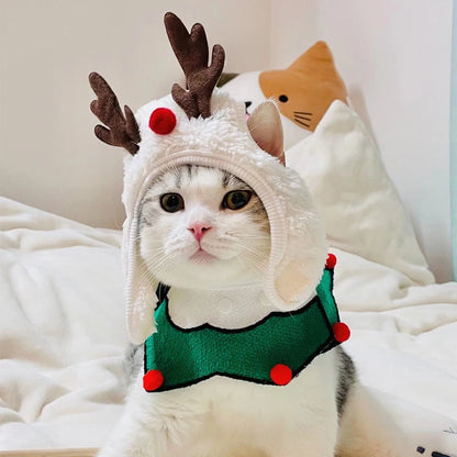 Dog Cat Christmas Hat Pets Clothes Bibs Puppy Cap Costume Accessories Navidad Xmas Home Decoration 2024 New Year Gift Bandana