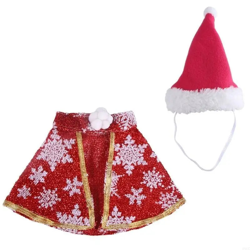 68UC Cats Outfit Christmas Dog Costume Theme Party Santa Hat Outfit Cosplay Clothes for Cats Dog Photo Wear Party Accessories