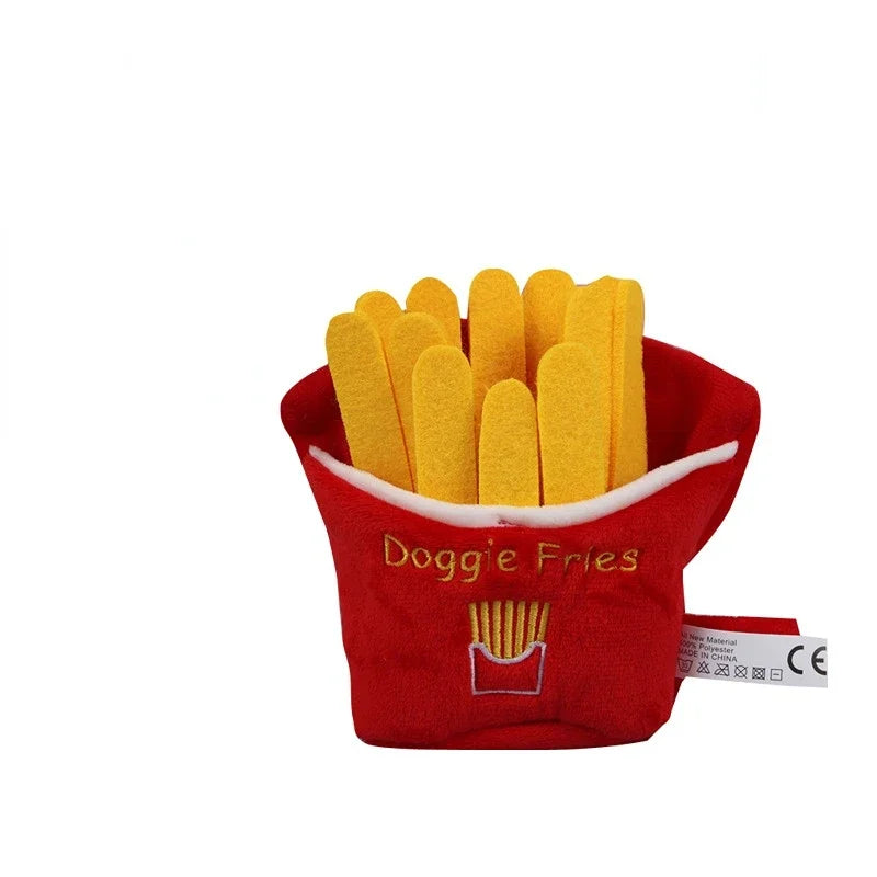 Cartoon Plush Voice Toy Cute Dog Plush Pet Toy Pizza Cat Bite Doll Pet Supplies Dog Puzzle Toys Dogs Accessoires Dog Toys