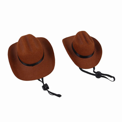 Funny Pet Hat For Dog Cat Western Cowboy Hat Universal Photo Prop Dog Cap For Christmas Halloween Street Party Pet Accessories
