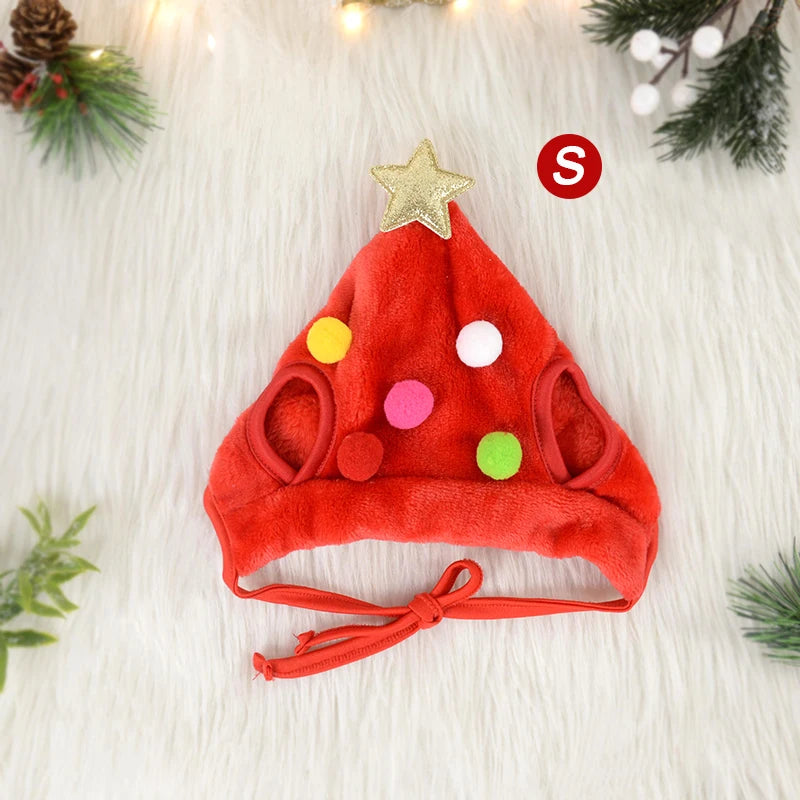 Dog Cat Christmas Hat Pets Clothes Bibs Puppy Cap Costume Accessories Navidad Xmas Home Decoration 2024 New Year Gift Bandana
