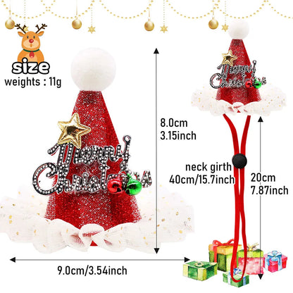 1PCS Cute Pet Dog Caps Christmas Cat Dog Costume Headwear Cap Hat Christmas Pets Dog Grooming Accessories Bulk Decoration