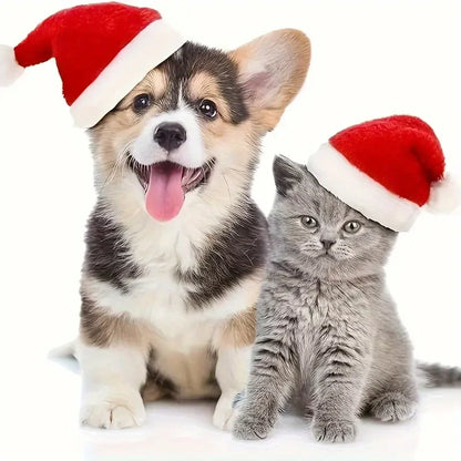 1-20PCS Christmas Pet Hat Small Dog Santa Costume Cosplay Outfit Festive Pet Clothes New Year Holiday Party Decoration Supplies