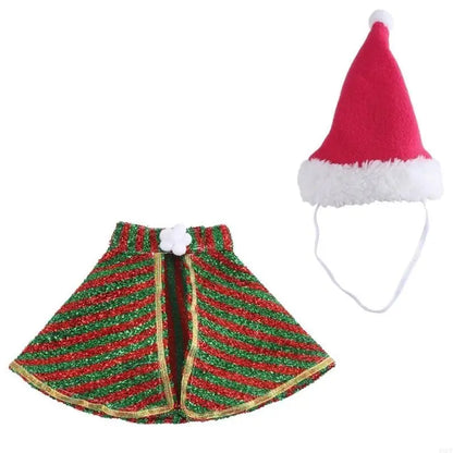 68UC Cats Outfit Christmas Dog Costume Theme Party Santa Hat Outfit Cosplay Clothes for Cats Dog Photo Wear Party Accessories