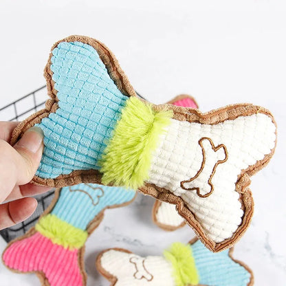 1PC Pet Sound Grinding Teeth Bite Resistant Cat Dog Plush Toy Supplies Corn Kernels Bone