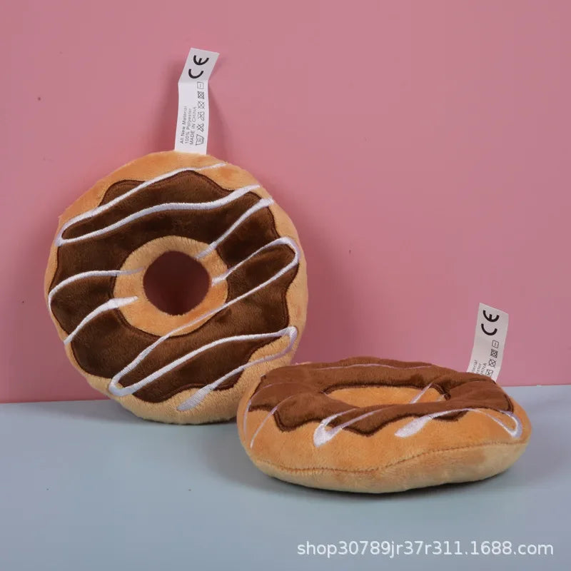 Cartoon Plush Voice Toy Cute Dog Plush Pet Toy Pizza Cat Bite Doll Pet Supplies Dog Puzzle Toys Dogs Accessoires Dog Toys